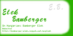 elek bamberger business card